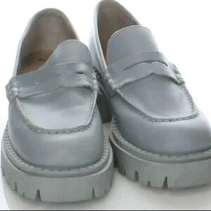 Free People Lyra Lug Sole Loafers Gray Chalk 8.5 / 39